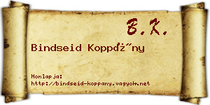 Bindseid Koppány névjegykártya